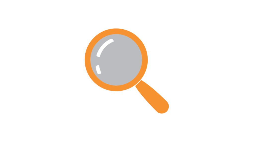 a magnifying glass icon 